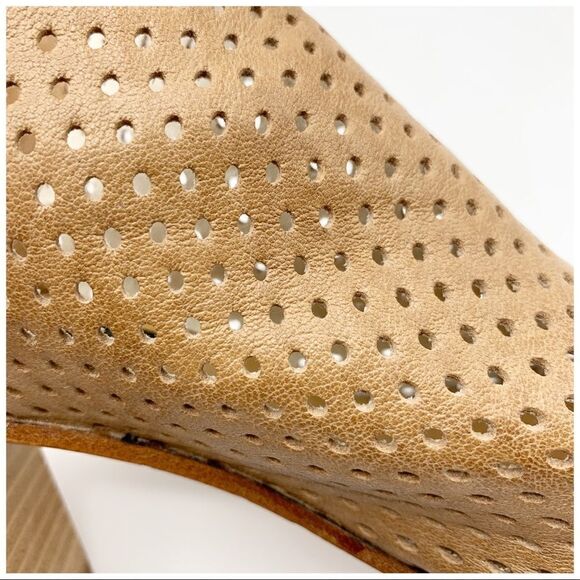 Steven by Steve Madden Tan Brown Perforated Open Toe Sandal Booties Sz 38/8 - Picture 4 of 14